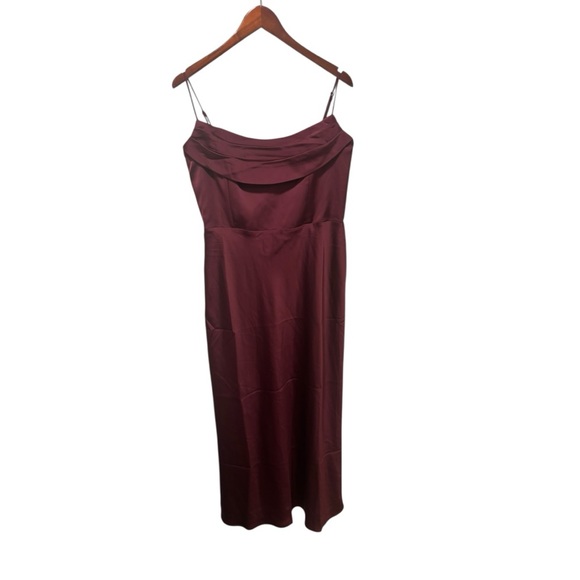 NWT Park & Fifth Rosedale Merlot Satin Midi Dress L - Picture 8 of 13